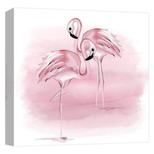 "tropical flamingos'' Canvas Abstract Wall Art 15 in. x 15 in.