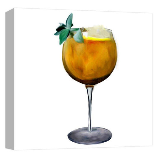 "Refreshing Drink'' Canvas Abstract Wall Art 15 in. x 15 in.