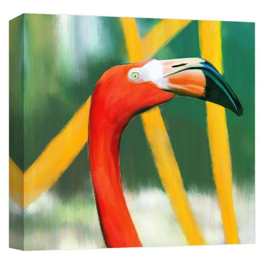 "Flamingo Sight'' Canvas Abstract Wall Art 15 in. x 15 in.