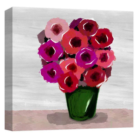 'Abstract Flower Pot'' Canvas Abstract Wall Art 15 in. x 15 in.