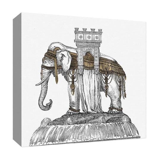 'Asiatic Elephant III'' Canvas Abstract Wall Art 15 in. x 15 in.