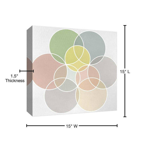 'Circle of Colors'' Canvas Abstract Wall Art 15 in. x 15 in.