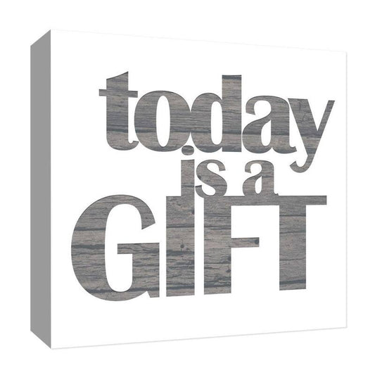 "Today Is a Gift'' Abstract Canvas Wall Art 15 in. x 15 in.