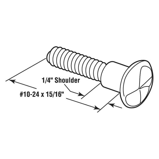 #10-24 x 15/16 in. Stainless Steel 1-Way Round Head Shoulder Screws, Satin (100-Pack)