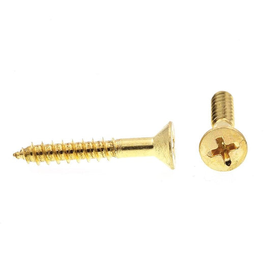 #10 x 1-1/4 in. Solid Brass Phillips Drive Flat Head Wood Screws (25-Pack)
